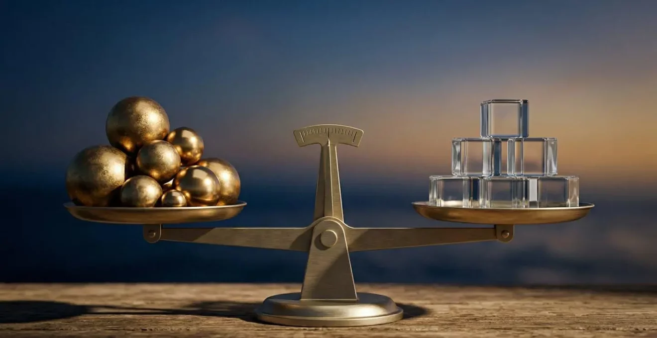 Visualisation abstraite du calcul d'une prime d'assurance pour marchandises de grande valeur