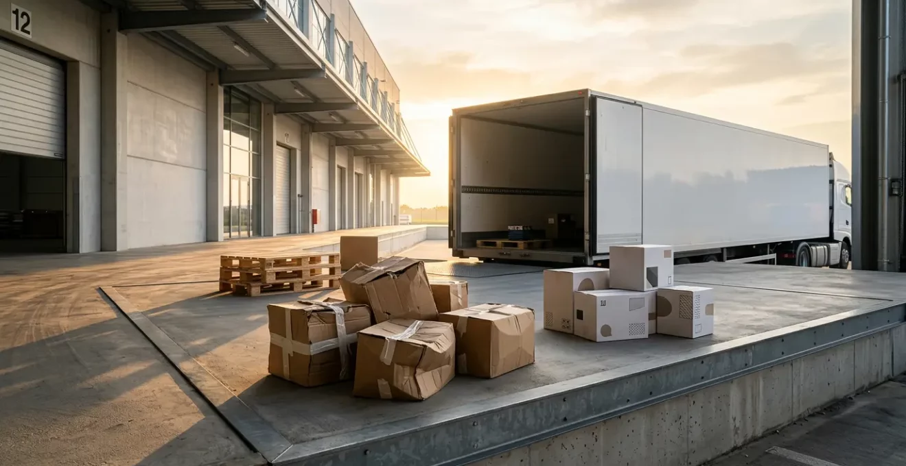 Camion de transport avec marchandises et documentation juridique pour illustrer les litiges entre transporteur et chargeur