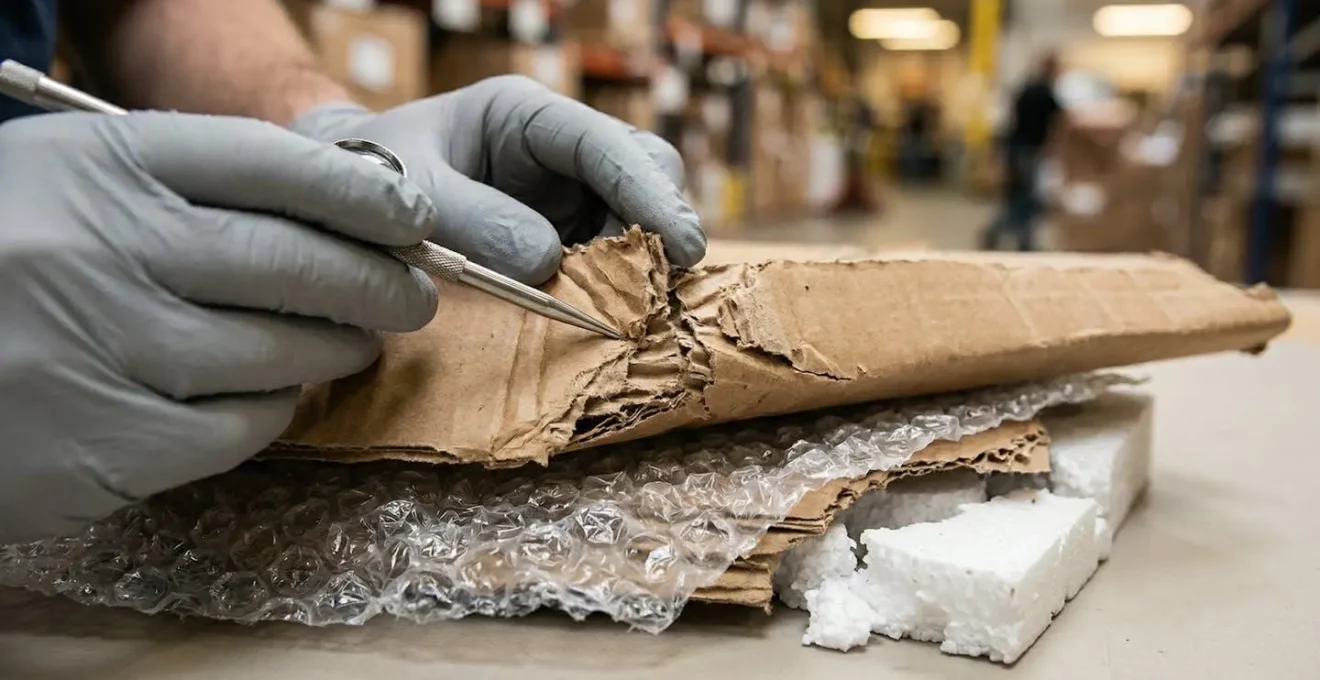 Gros plan sur des mains examinant des composants industriels avec outils de diagnostic