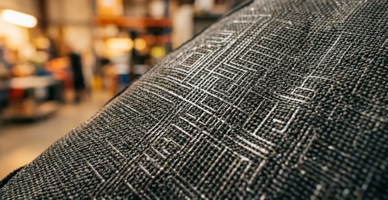 Gros plan sur des équipements de protection individuelle connectés dans un environnement d'entrepôt