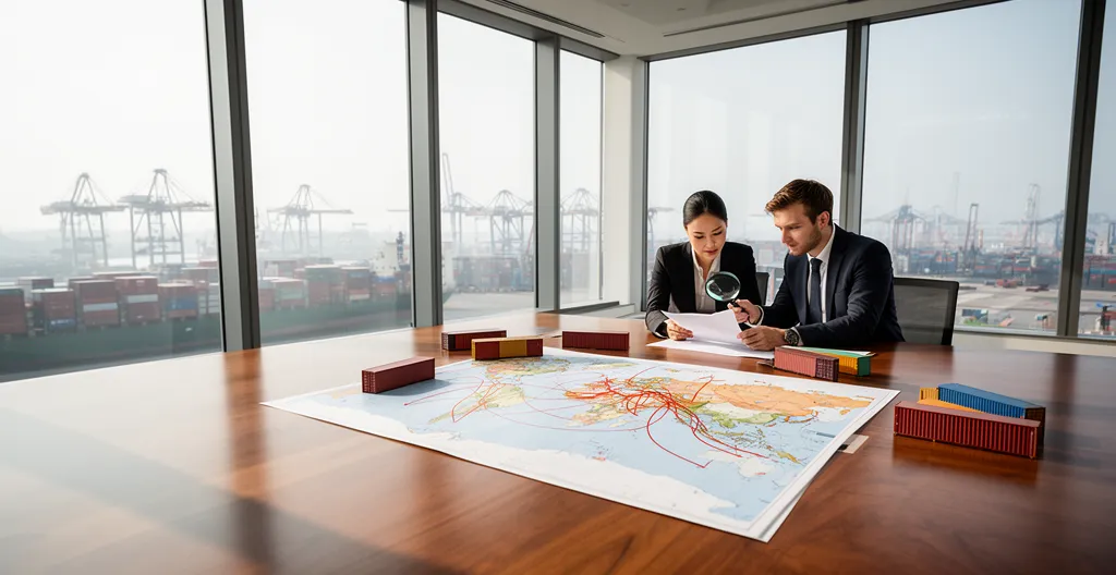 Négociation commerciale internationale avec documents et carte mondiale