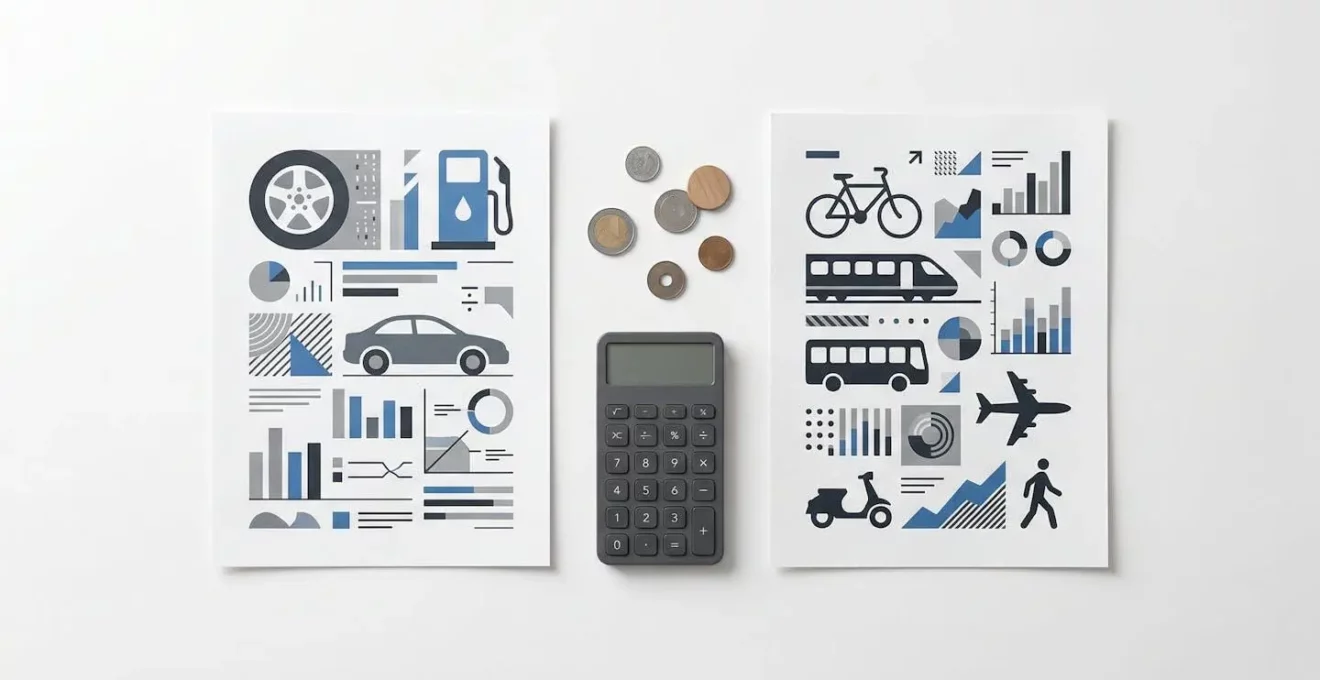 Comparaison visuelle entre les coûts de possession automobile et un forfait mobilité intégré